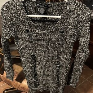 Ashley By 26 International V-Neck Black and White Sweater